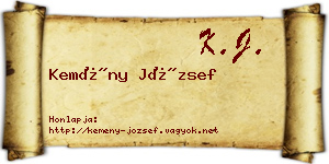 Kemény József névjegykártya